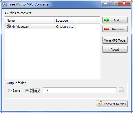 Free AVI to MP3 Converter 1.0 full