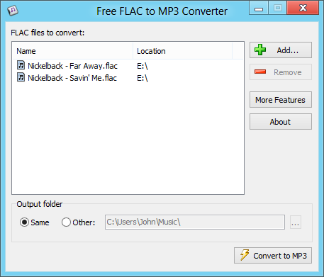 Free FLAC to MP3 Converter screenshot