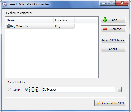 Free FLV to MP3 Converter screenshot