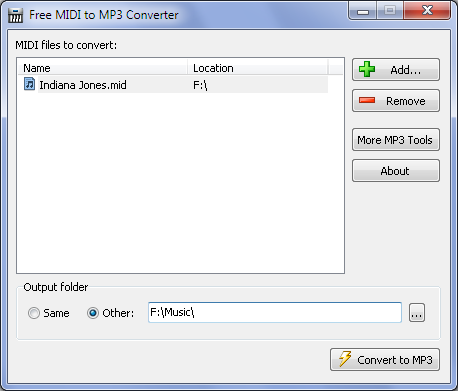 Screenshot for Free MIDI to MP3 Converter 1.0