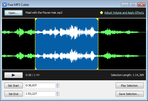 Windows 10 Free MP3 Cutter full