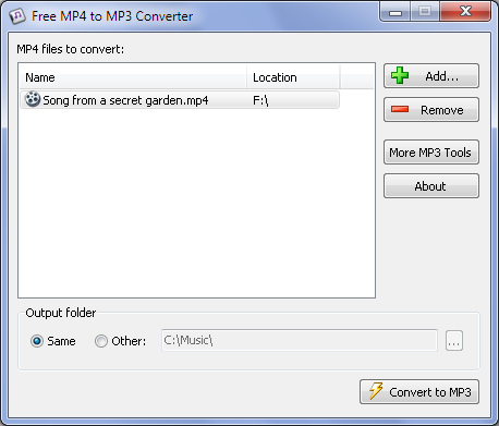 Screenshot for Free MP4 to MP3 Converter 1.0