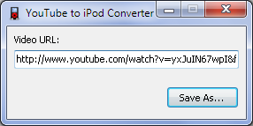 Click to view YouTube to iPod Converter 1.0 screenshot